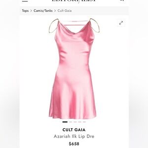 Cult Gaia Satin Pink Mini Dress